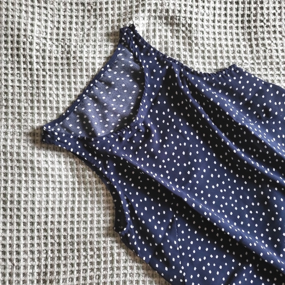 Retro Polkadot High Neck Sleeveless Shift Dress - Picture 5 of 5